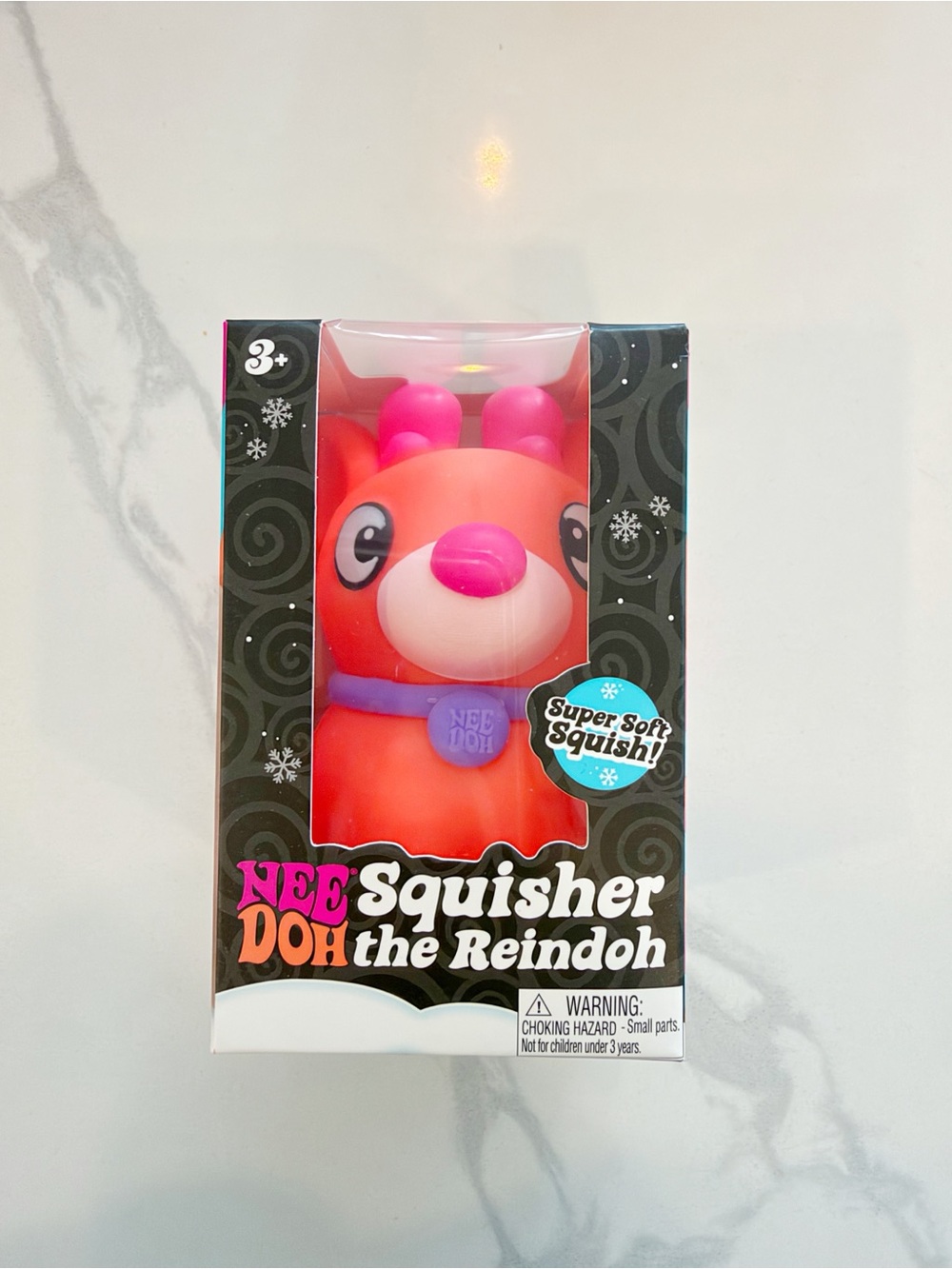 Rare Coral Color NeeDoh Squisher the Reindoh Reindeer Squishy New in Box